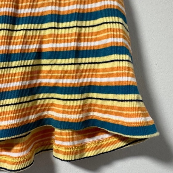 Care Bears Cropped Striped Racerback Tank Top Women's Size Large Sunshine Bear - Picture 7 of 12